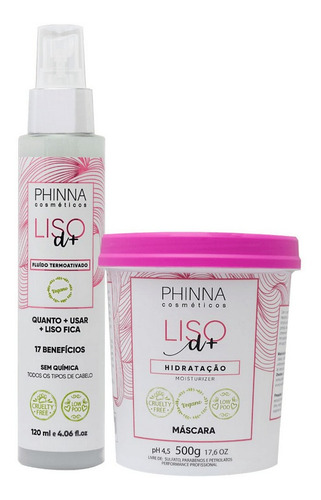 Kit Liso Ultra Hidratação - Phinna - Máscara 500g E Fluido