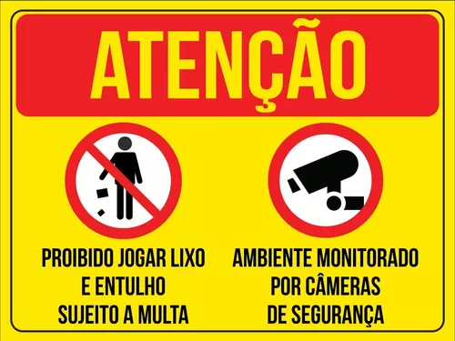 Placa de Sinalização Jogue Lixo no Lixo