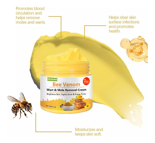 Crema For Tratar Verrugas Y Lunares Con Bee De Abeja