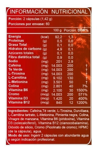Imagen 2 de 2 de Lipo 9 Bestial 120 Cápsulas Ultra Concentrated Fnl Sabor Sin