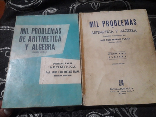Libro Mil Problemas Álgebra Y Aritmética Luis Mataix 