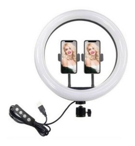 Ring Light Greika Cl-12 Com 2 Suportes P/ Smartphone E Tripé