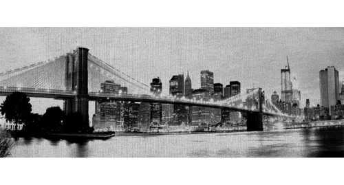 Poster Arte Panorâmica 40x100cm Paisagem Ponte D Nova Iorque