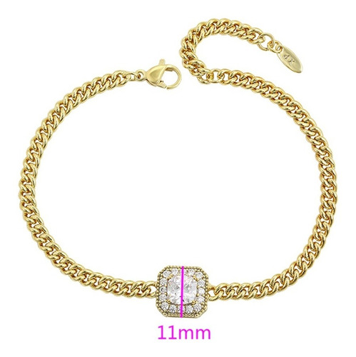 Brazalete Oro 14k Lam Blanco 21-23cm Ajustable 