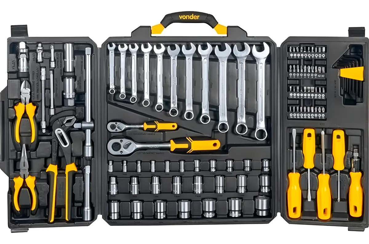 Kit De Ferramentas Combinadas Vonder 3599110105 Do 110 Peças - Preto
