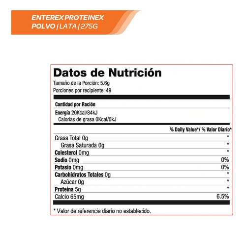 Imagen 2 de 3 de Enterex Proteinex 275g Pack De 12 Unidades