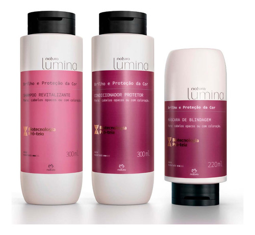 Kit Shampoo Acondic Máscara Lumina Color Brillo Natura