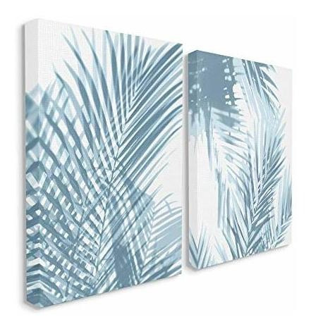 Stupell Industries Blue Ferns Diseños De Luz Abstracta, Dise