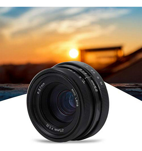 Objetivo Gran Angular Negro, 25mm F1 8 Mini Cctv C Mount Compatible Con Sony, Nikon Y Canon