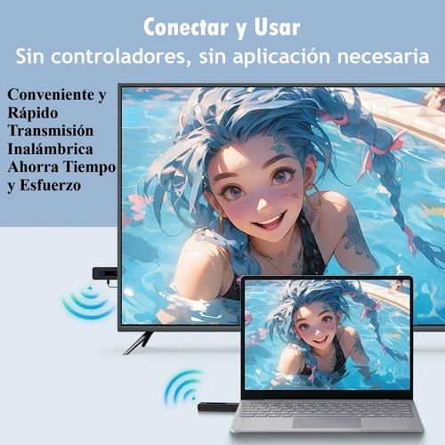 Transmisor Y Receptor Hdmi De Audio Y Vídeo, Techwolf Extensor Hdmi 5g Inalámbrico Plug & Play Portátil 50m Adaptador De Pantalla Inalámbrico De Pc A Monitor