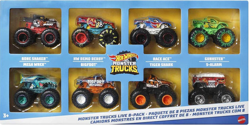 Imagen 1 de 4 de Hot Wheels Monster Trucks Pack De 8 Unidades Original