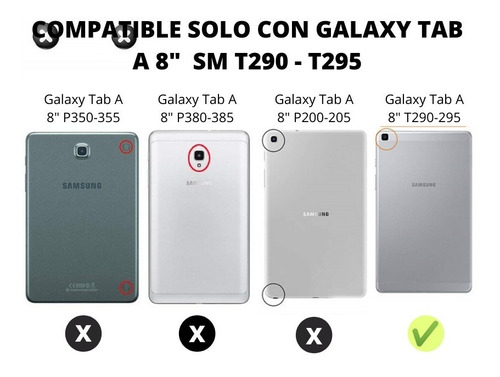 Imagen 5 de 5 de Funda + Lamina Protectora Galaxy Tab A 8 2019 T290-295