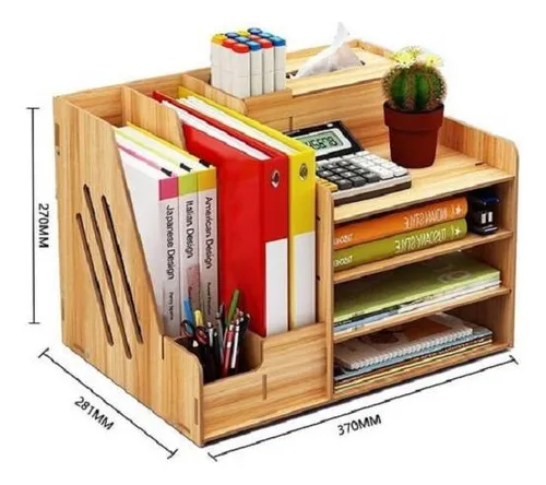 Caja Estante Organizador Multifuncional Home Office Madera
