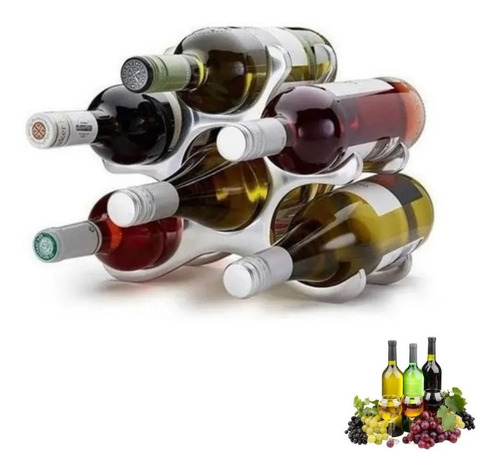 Adega De Mesa Suporte Para Vinhos 6 Garrafas Em Aço Inox Top