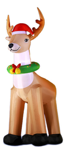 Decoracion Inflable De Reno De Navidad Enorme, Luces Led