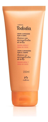 Crema Iluminadora Glow Corporal Tododia Natura Tipo De Envase Pote Fragancia Mango Rosa Y Agua De Coco