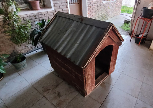 Cucha Perro Grande, Doble Techo, Madera Reforzado Con Chapa.