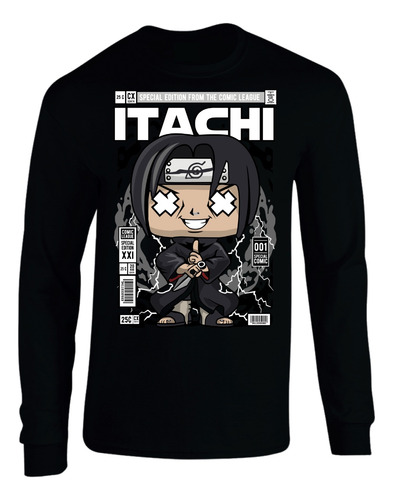 Camiseta Itachi Uchiha Narut Mang Larga Camibuso Sueter Geek