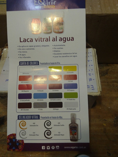 Laca   Vitral Al Agua Eq Arte 40 Cc