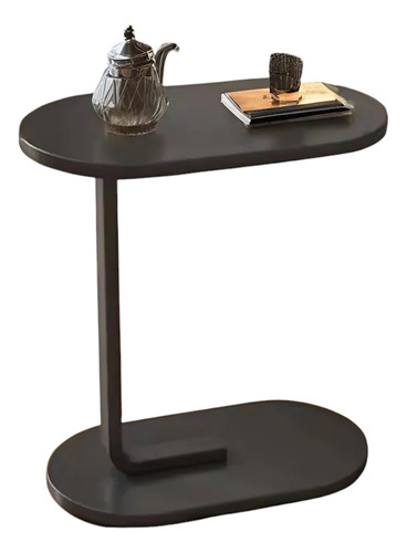 Mesa Mesas De Centro Minimalista Mesa Auxiliar Ovalada Para Sala Moderna Color Negro