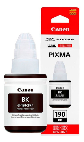 Botella De Tinta Canon Original Gi 190 Para Pixma Negro