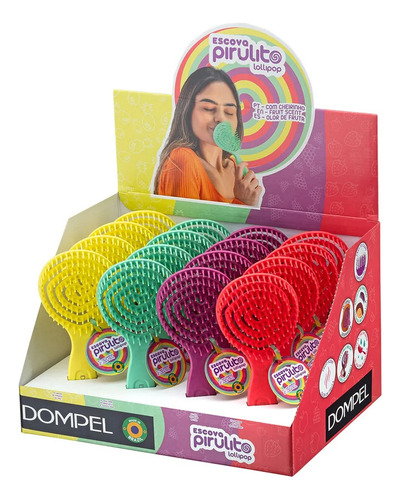 Escova Pirulito C/ Cheirinho Dompel Salão De Beleza Cor Variadas