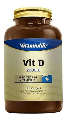  Vit D 2000ui Alto Teor De Vitamina D 30 Caps - Vitaminlife