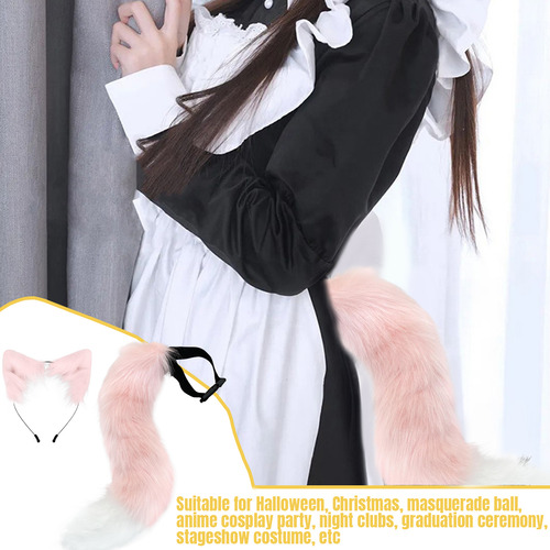 Set De Orejas Y Cola De Zorro Para Halloween, Suave Y Esponj