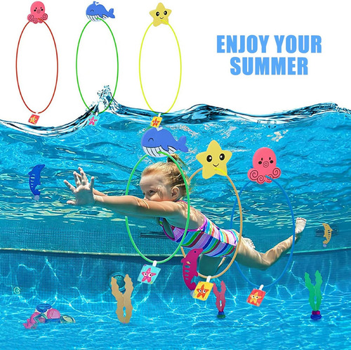 3 Aros Natación Piscina Anillos De Piscina Juguetes De Buceo