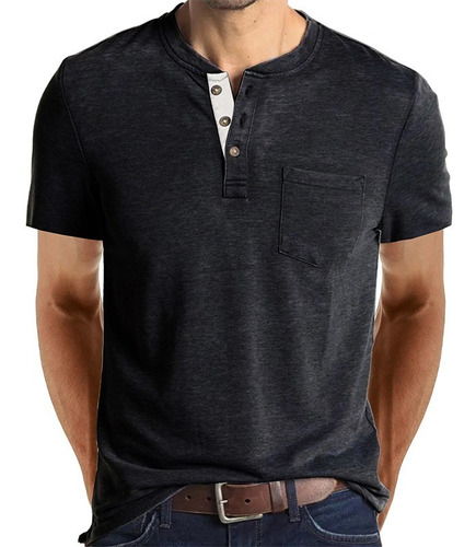 Camisa De Manga Corta Playera Para Hombre Cuello Redondo