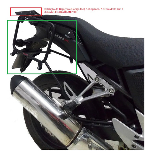 Suporte Mala Lateral Bau Bauleto Cb 500 X Chapam Mototeca