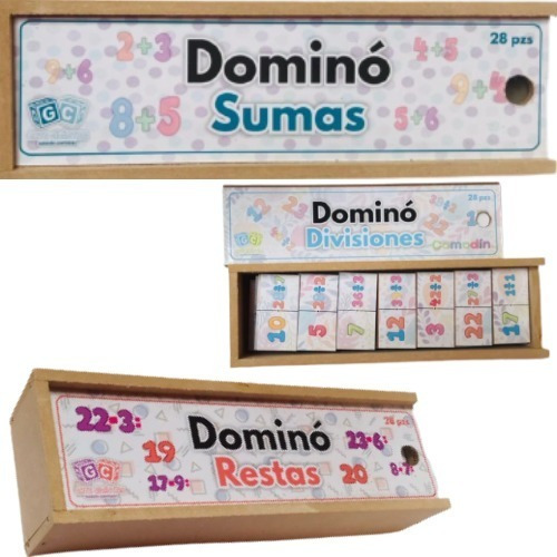 3 Sets De Domino - Restas - Sumas Y Divisiones - Didactico