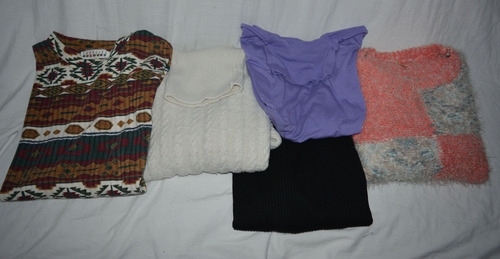 Lote 5 Prendas Ropa Mujer Ropa Talle L Buzos Lana