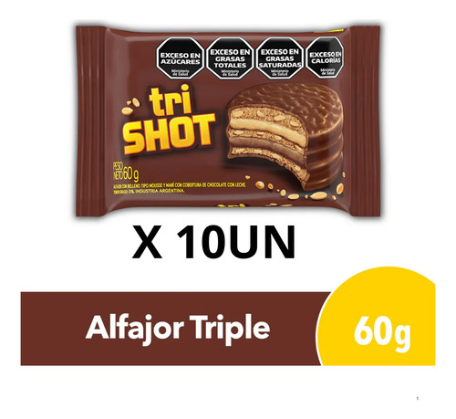 Alfajor Triple Shot 60g X10u - Oferta En Sweet Market