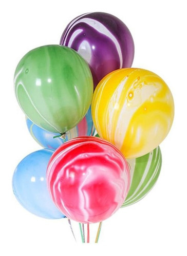 Pack 50 Globos Lisos Marmolados Perlado Premium 25cm Mix Set Color Marmol