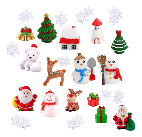 35x Kits De Adornos Navideños En Miniatura, Estatua De