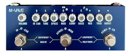 L Pedal De Efecto M-vave Cube-baby Bass Azul
