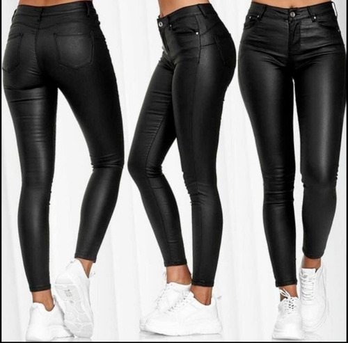 Imagen 2 de 8 de Jeans Eco Cuero Calce Perfecto Tiro Alto Elasticados