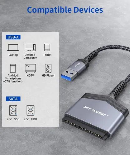 Adaptador De Cable Sata A Usb A 3.0 Para Hdd/ssd Sata Iii 2.