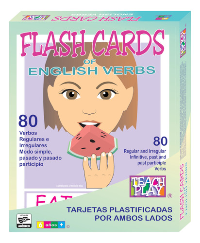 Tarjetas De Aprendizaje De Inglés Flash Cards Verbos 80 Pzas