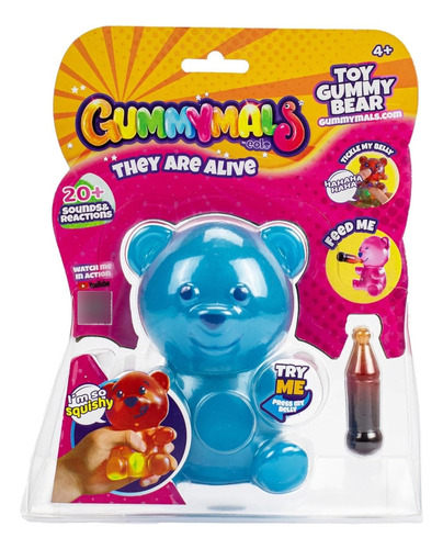 Osito De Goma Gummymals Color Azul Con Luces Y Sonido