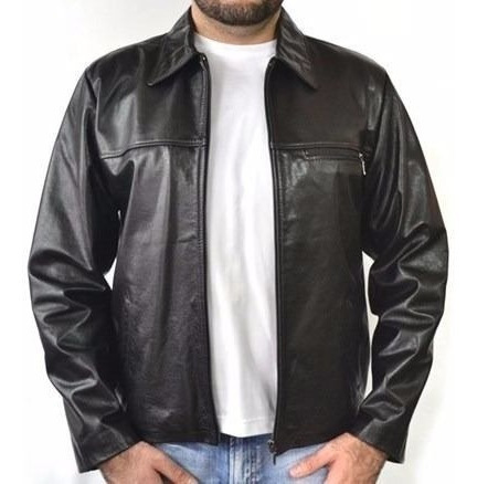 jaqueta de couro masculina tamanho plus size