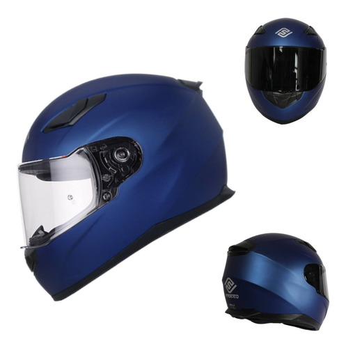 Casco Para Moto Fassed Fs-816 Solido Azul Cobalto Mate