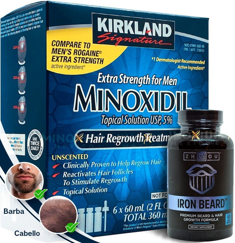 Imagen 1 de 5 de Barba Increíble | Minoxidil 5% + Vitaminas Premium 60 Caps |