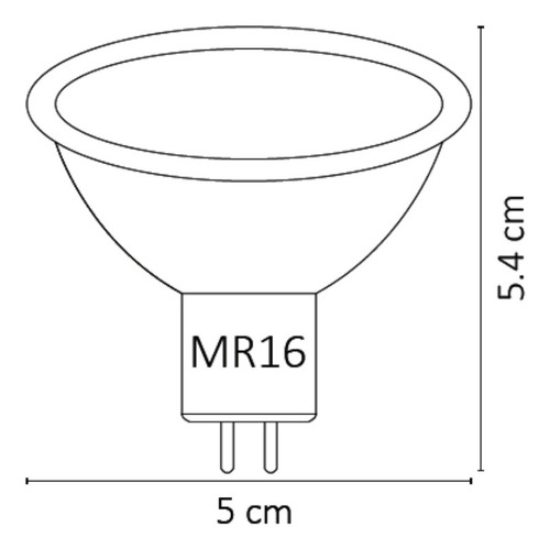 Kit 2 Pzs Foco Led Mr16 7w Luz Calida Dimeable/atenuable Blanco Cálido