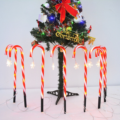 8 Luces Led Navideñas Tipo Bastón De Nieve Con 8 Modos