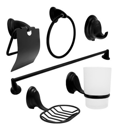 Set De Accesorios Para Baño Metálico 