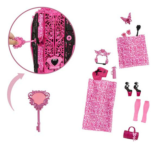 Monster High Draculaura + Boneca C/ Guarda Roupa 20 Itens