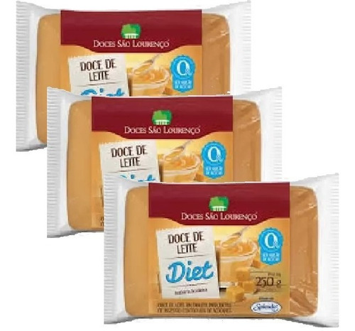 Imagem 1 de 2 de 3x Doce De Leite Diet Massa Sao Lourenco 250g