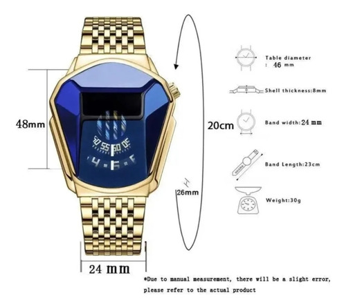 Reloj Cuarzo Hoursly 377 Locomotora Inoxidable Dorado